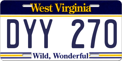 WV license plate DYY270
