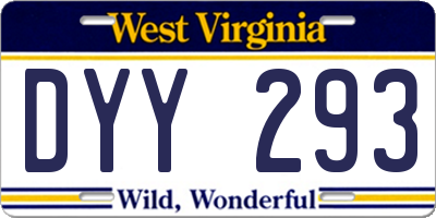 WV license plate DYY293