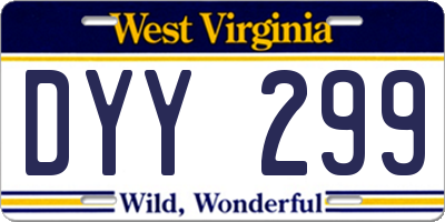 WV license plate DYY299