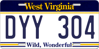 WV license plate DYY304