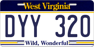 WV license plate DYY320