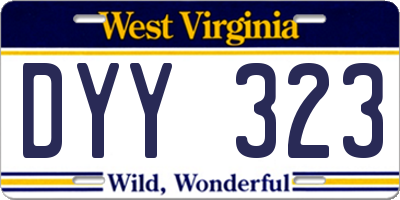WV license plate DYY323