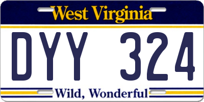 WV license plate DYY324