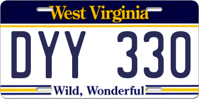 WV license plate DYY330