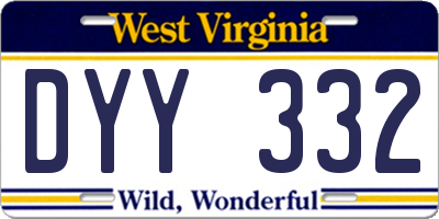 WV license plate DYY332