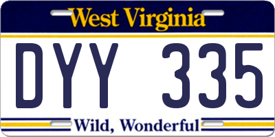 WV license plate DYY335