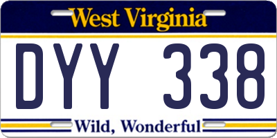 WV license plate DYY338