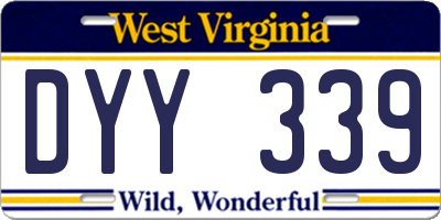 WV license plate DYY339