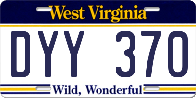 WV license plate DYY370