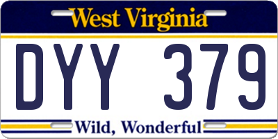 WV license plate DYY379
