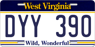 WV license plate DYY390