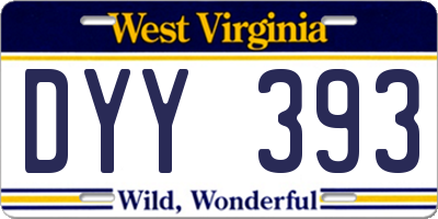 WV license plate DYY393