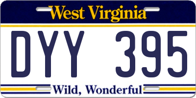 WV license plate DYY395