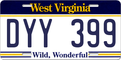 WV license plate DYY399