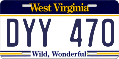 WV license plate DYY470