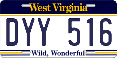 WV license plate DYY516