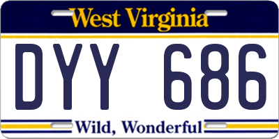 WV license plate DYY686