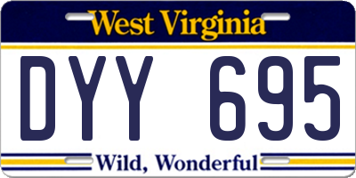WV license plate DYY695