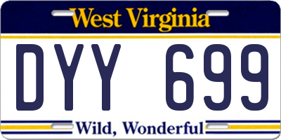 WV license plate DYY699