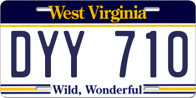 WV license plate DYY710