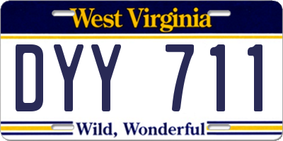 WV license plate DYY711