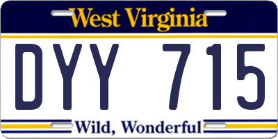 WV license plate DYY715