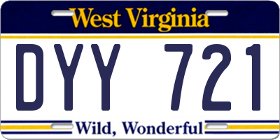 WV license plate DYY721