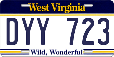 WV license plate DYY723
