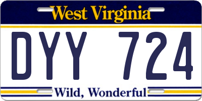 WV license plate DYY724