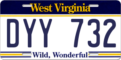 WV license plate DYY732