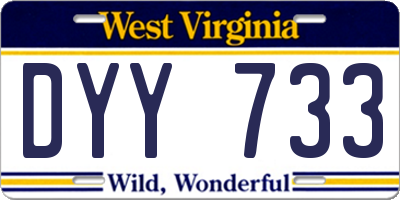 WV license plate DYY733