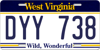 WV license plate DYY738