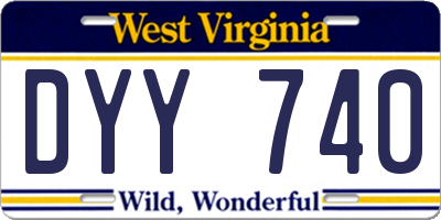 WV license plate DYY740