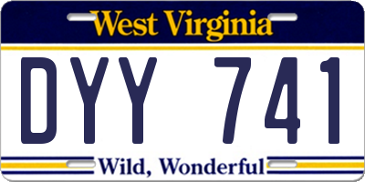 WV license plate DYY741