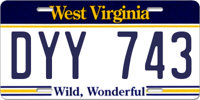 WV license plate DYY743