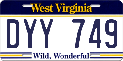 WV license plate DYY749