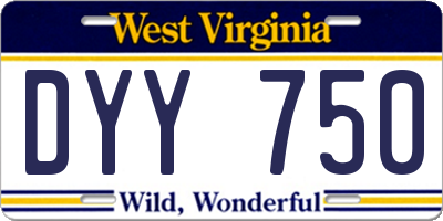 WV license plate DYY750