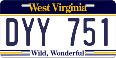 WV license plate DYY751
