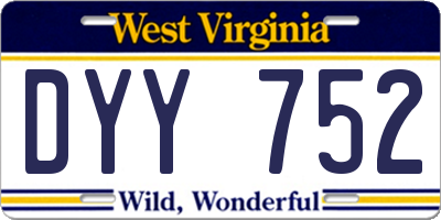 WV license plate DYY752