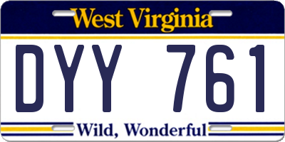 WV license plate DYY761