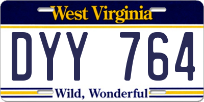 WV license plate DYY764