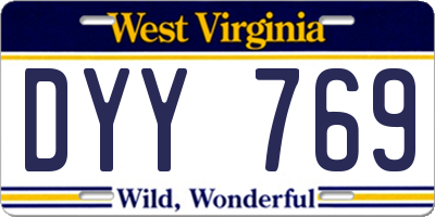 WV license plate DYY769