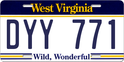 WV license plate DYY771