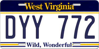 WV license plate DYY772