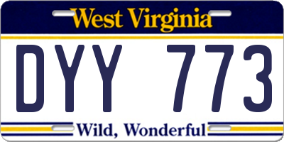 WV license plate DYY773
