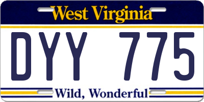 WV license plate DYY775