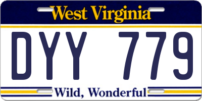 WV license plate DYY779