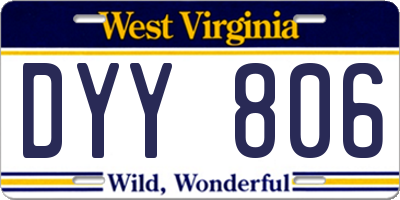 WV license plate DYY806