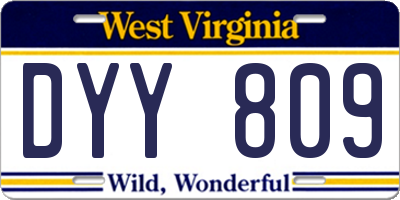 WV license plate DYY809