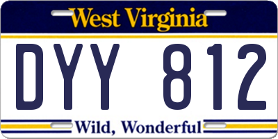 WV license plate DYY812